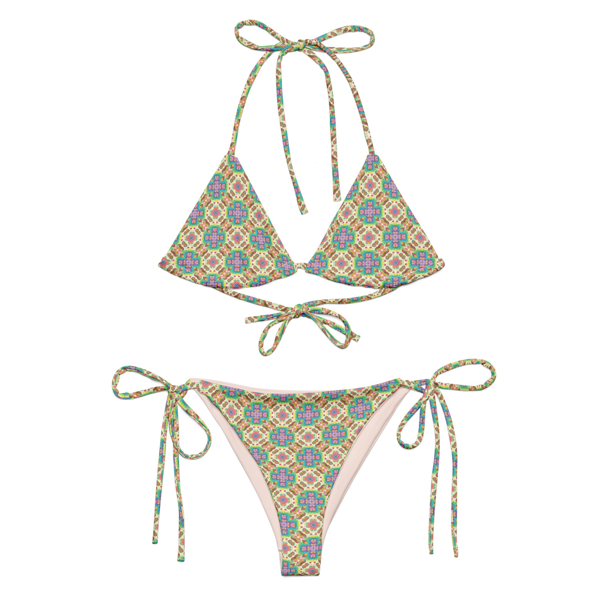 Recycled String Bikini Bohemian Tile - ErdeGora