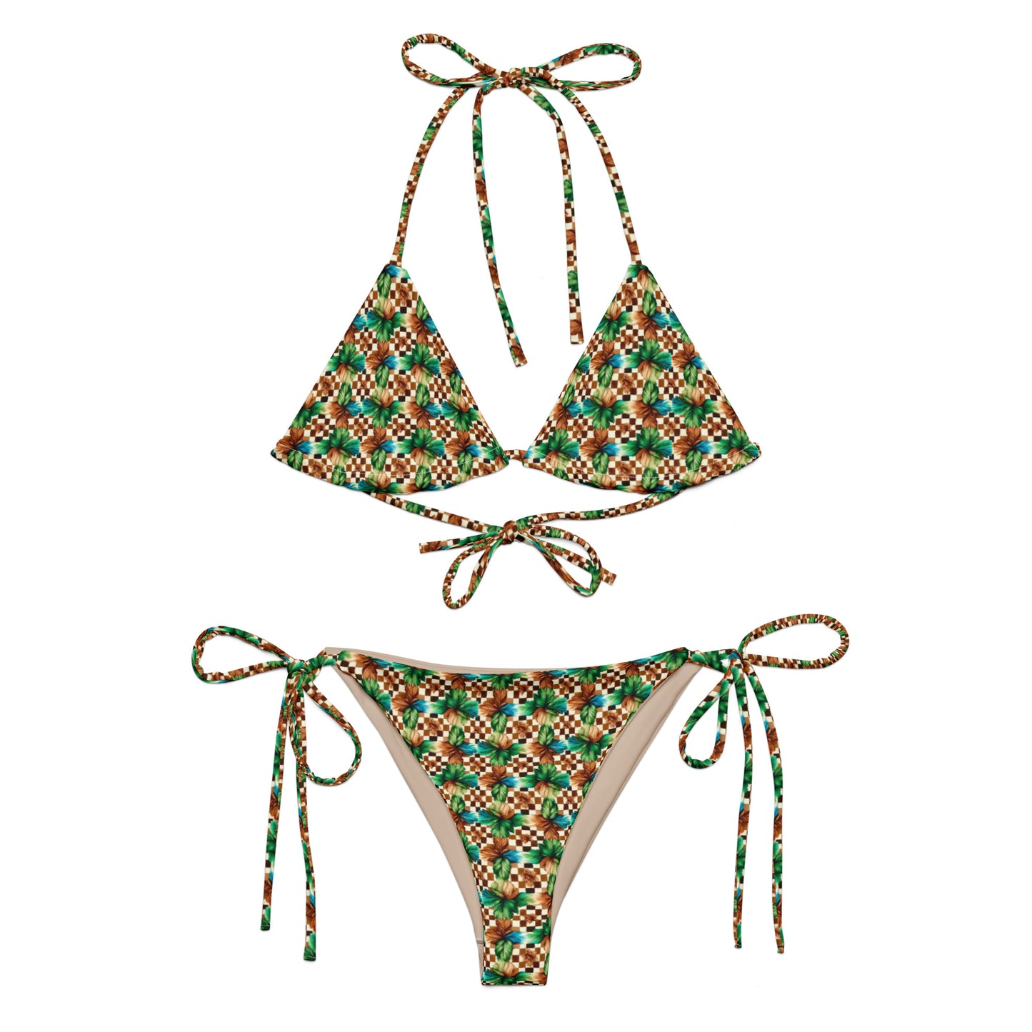 Recycled String Bikini Savanna Patchwork - ErdeGora