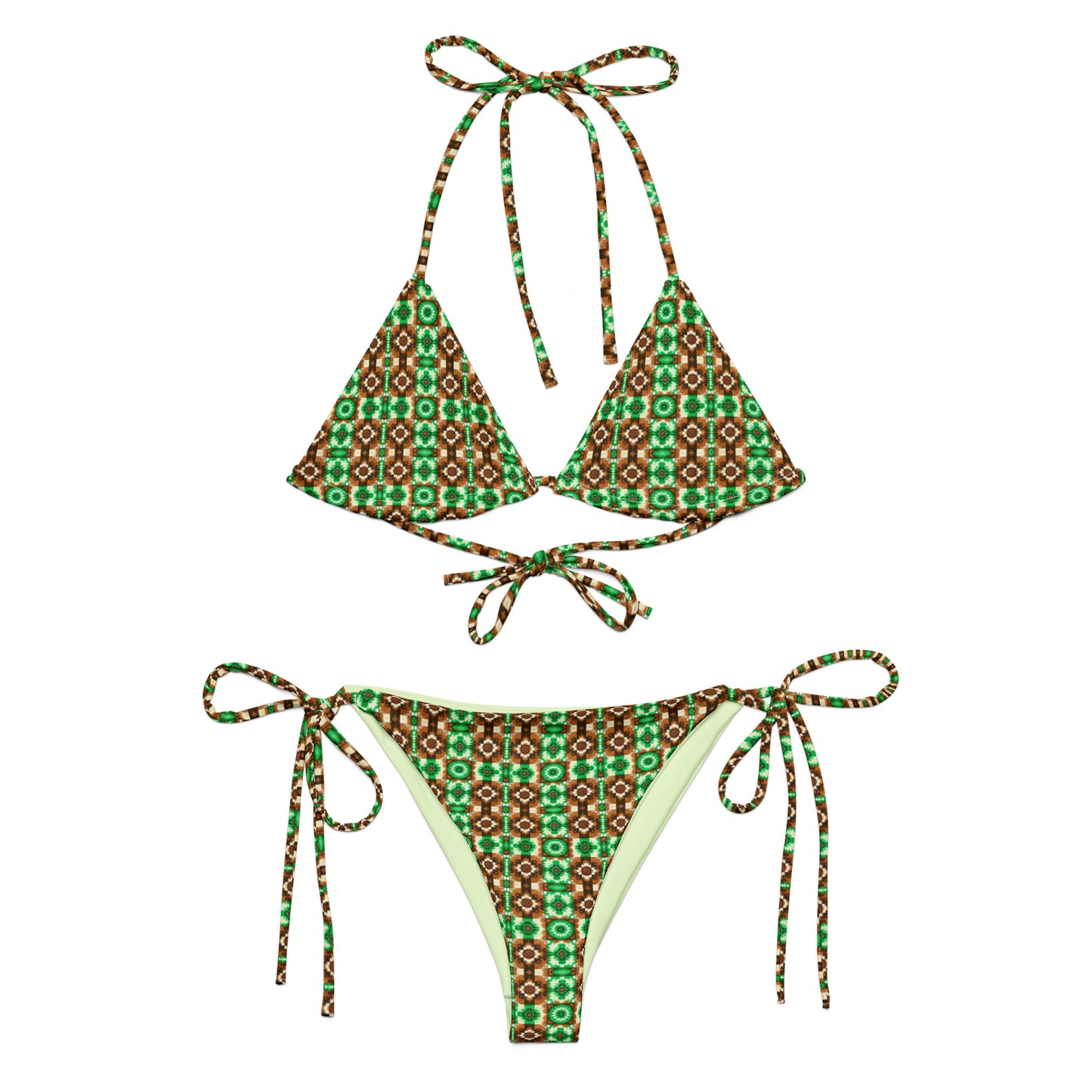 Recycled String Bikini Emerald Oasis - ErdeGora