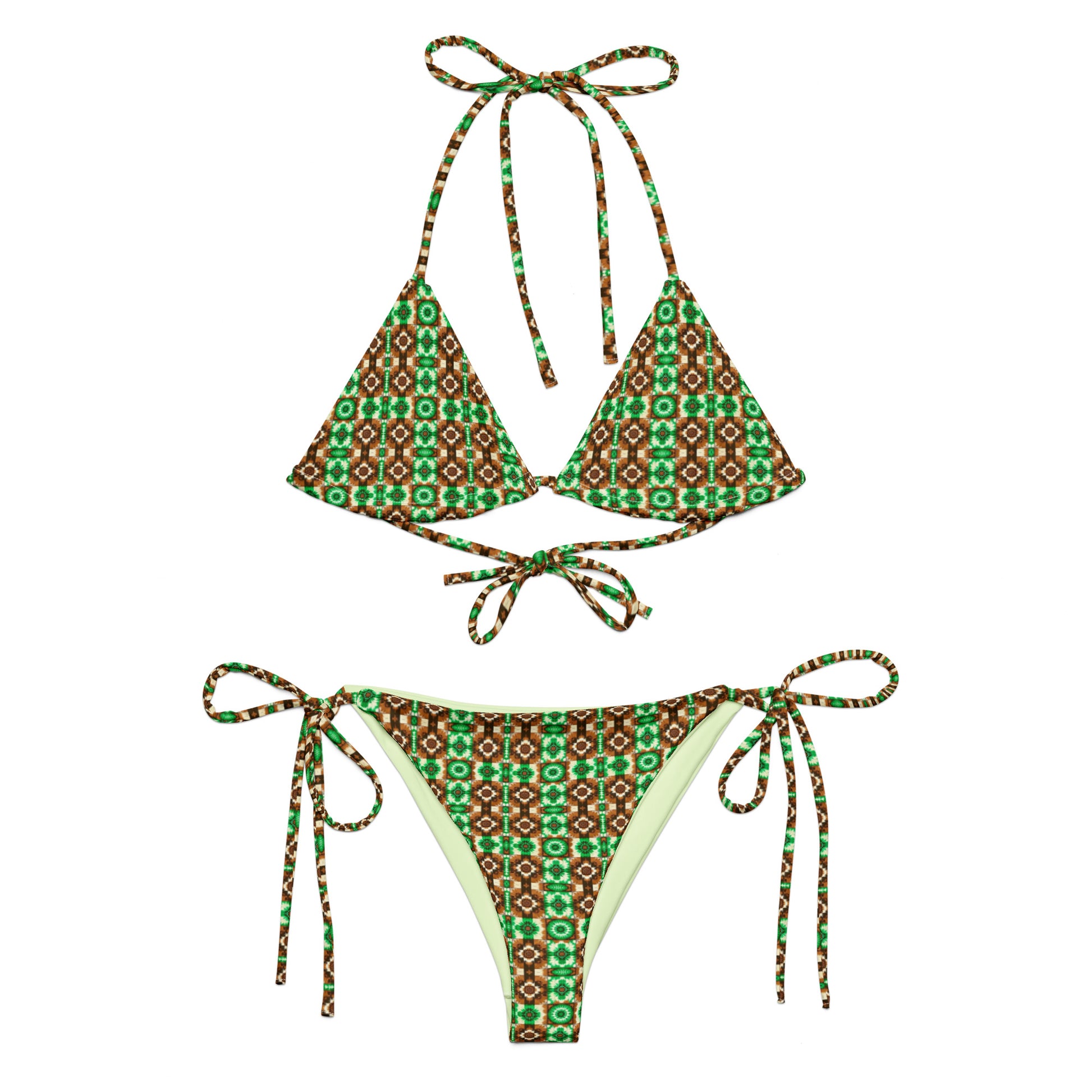 Recycled String Bikini Emerald Oasis - ErdeGora