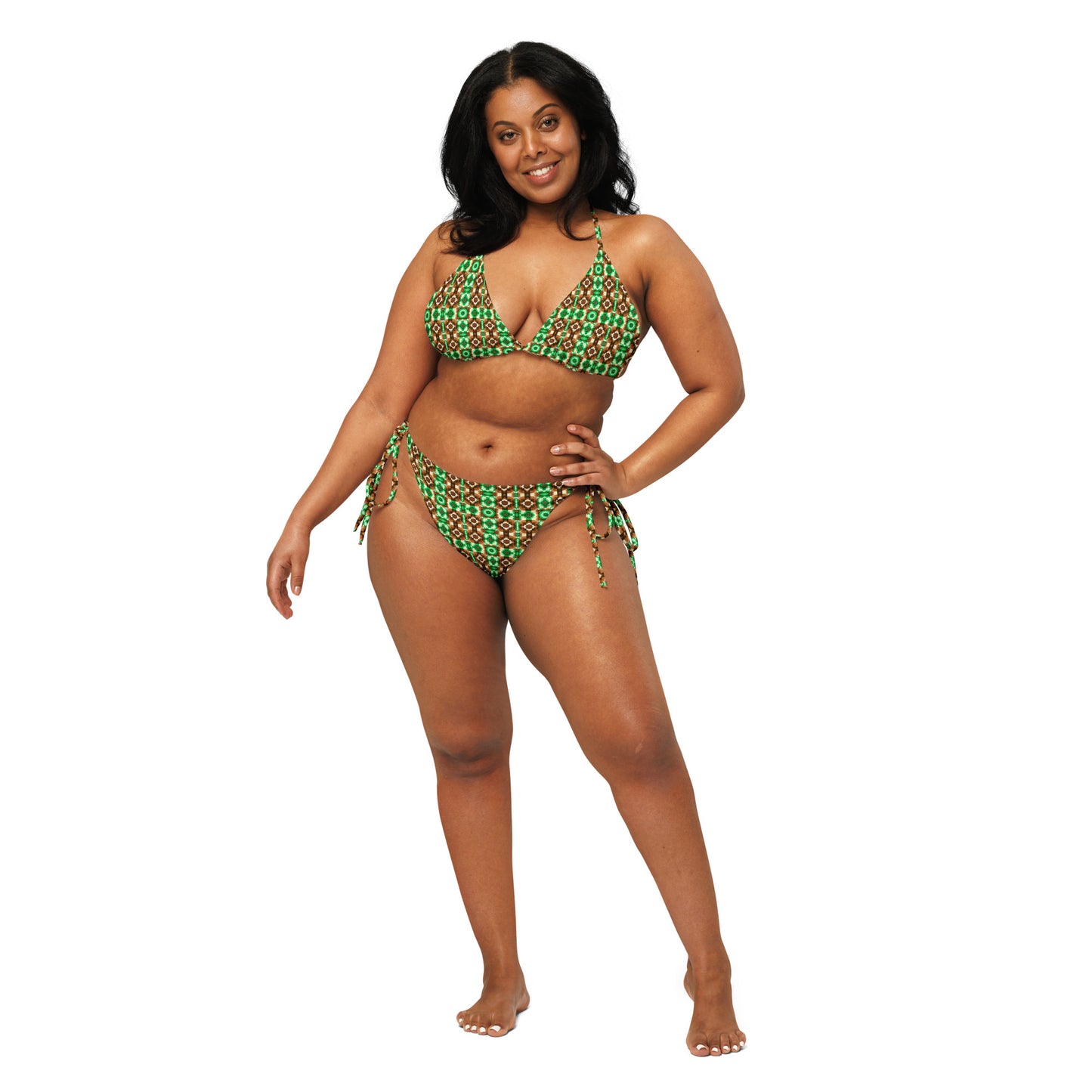 Recycled String Bikini Emerald Oasis - ErdeGora