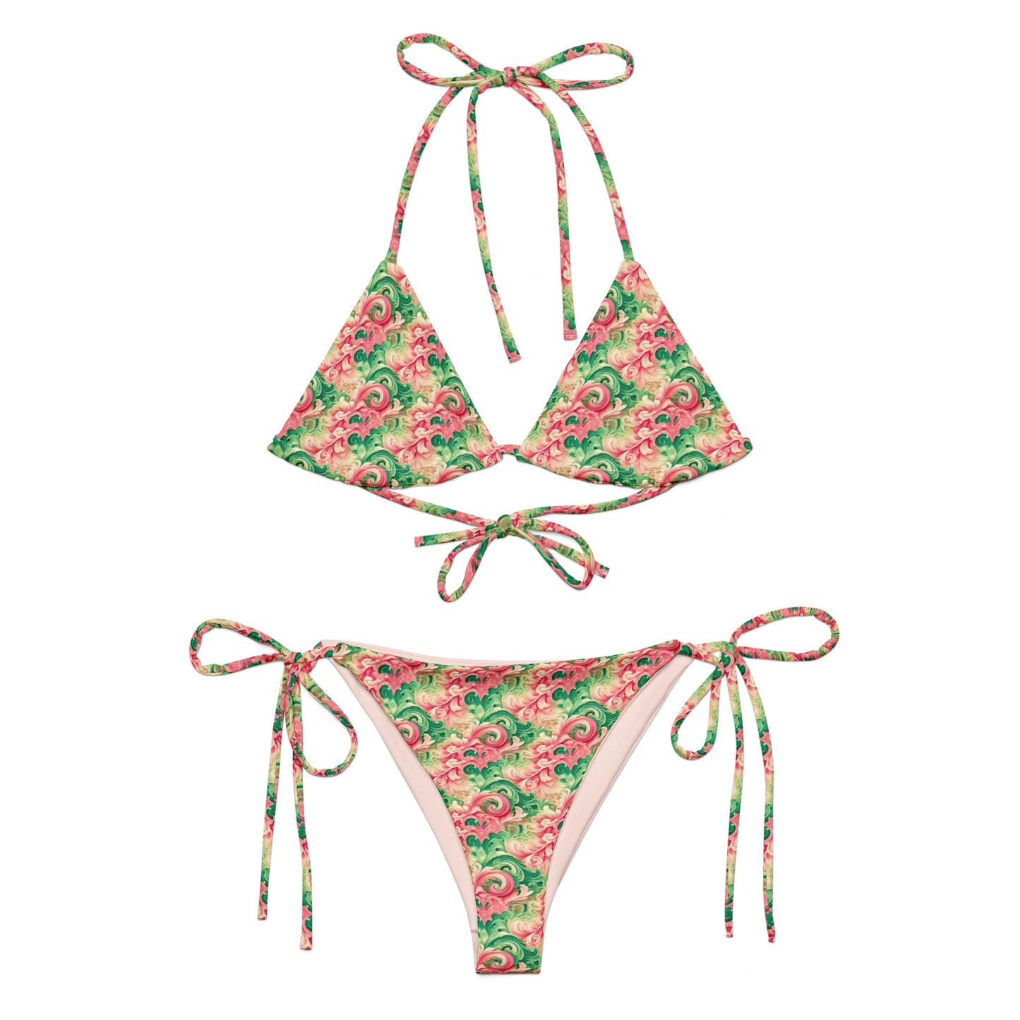 Recycled String Bikini Floral Fantasy - ErdeGora