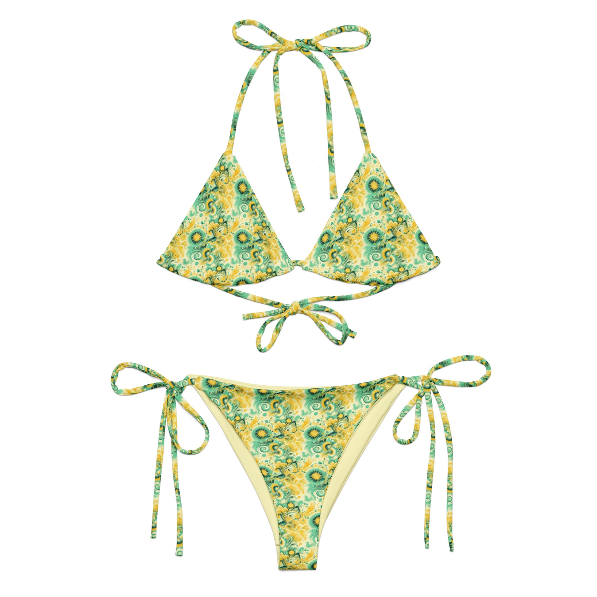 Recycled String Bikini Golden Garden - ErdeGora