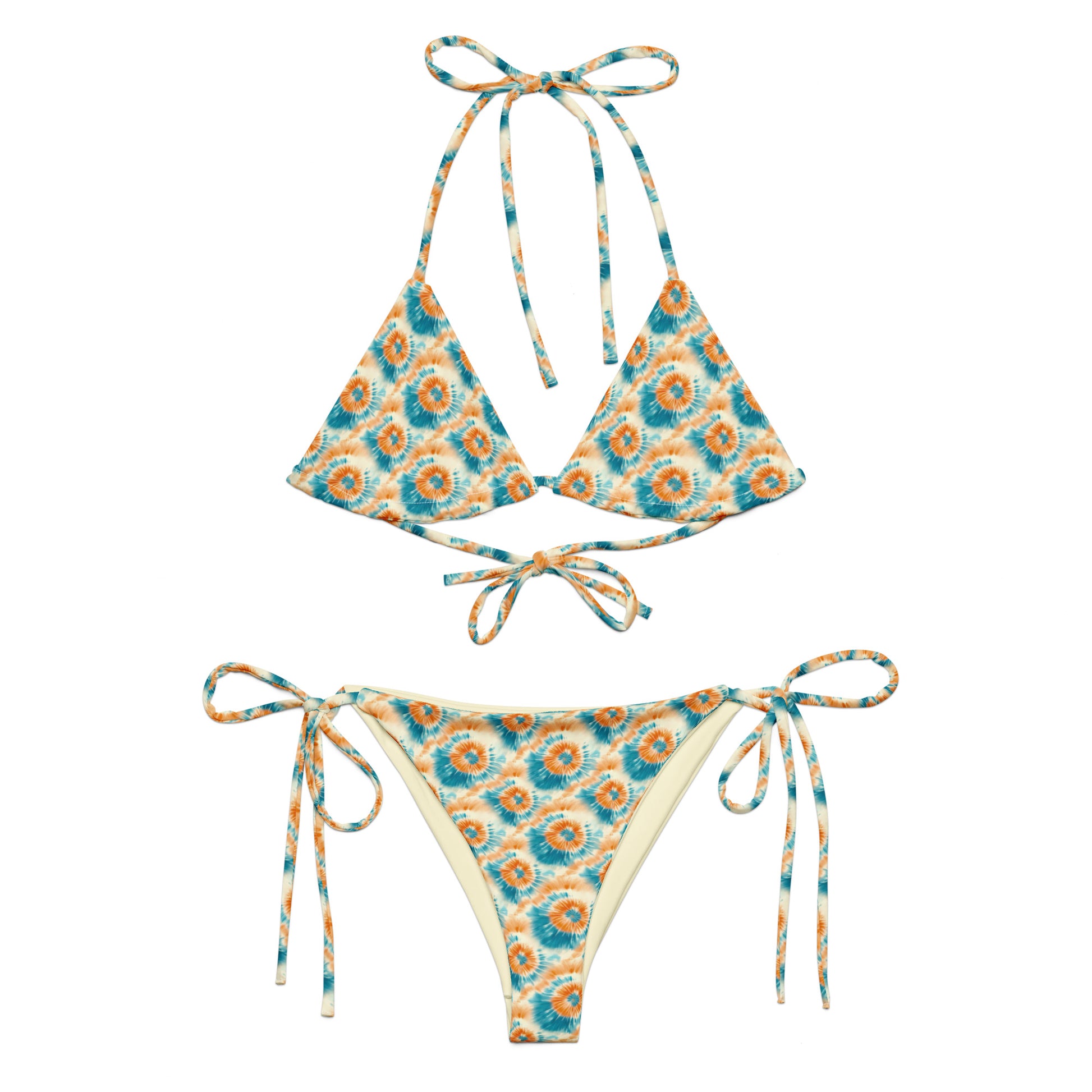 Recycled String Bikini Sunset Swirl - ErdeGora