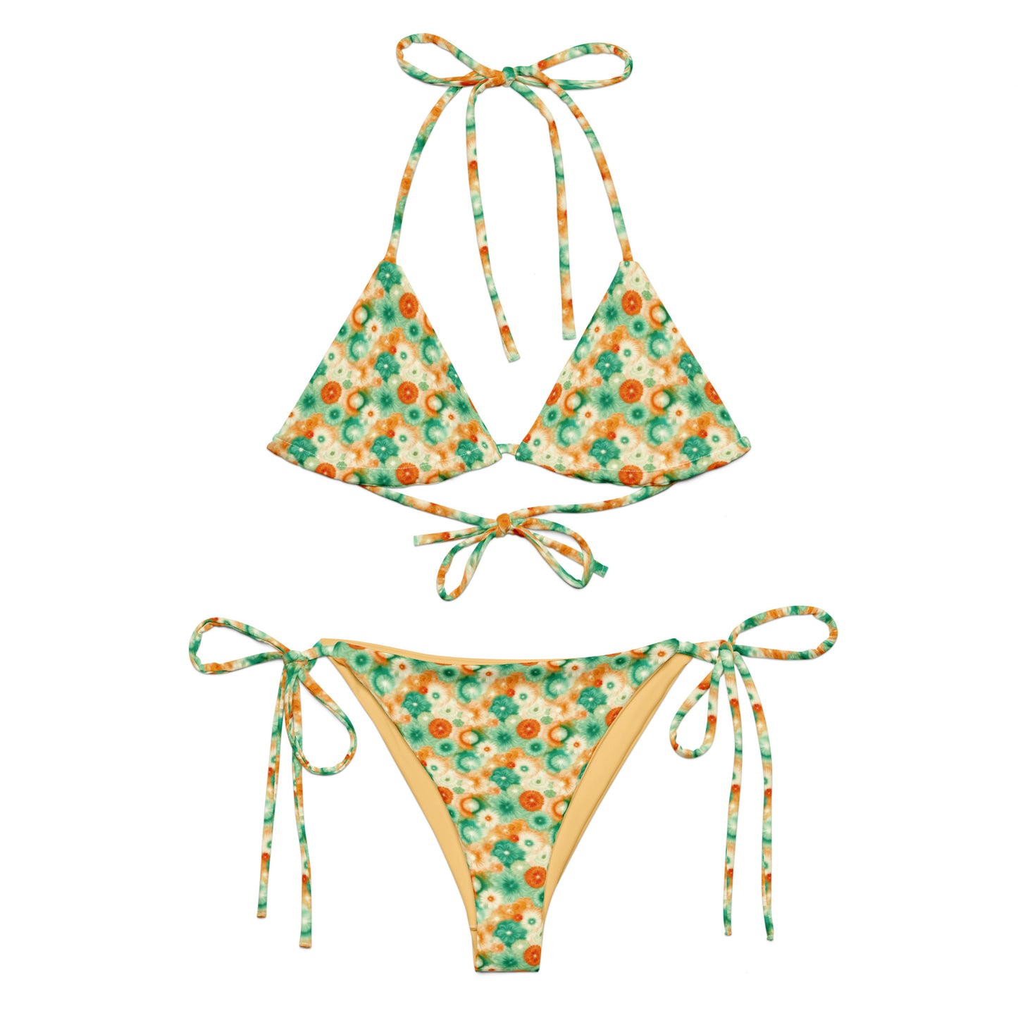 Recycled String Bikini Citrus Splash - ErdeGora