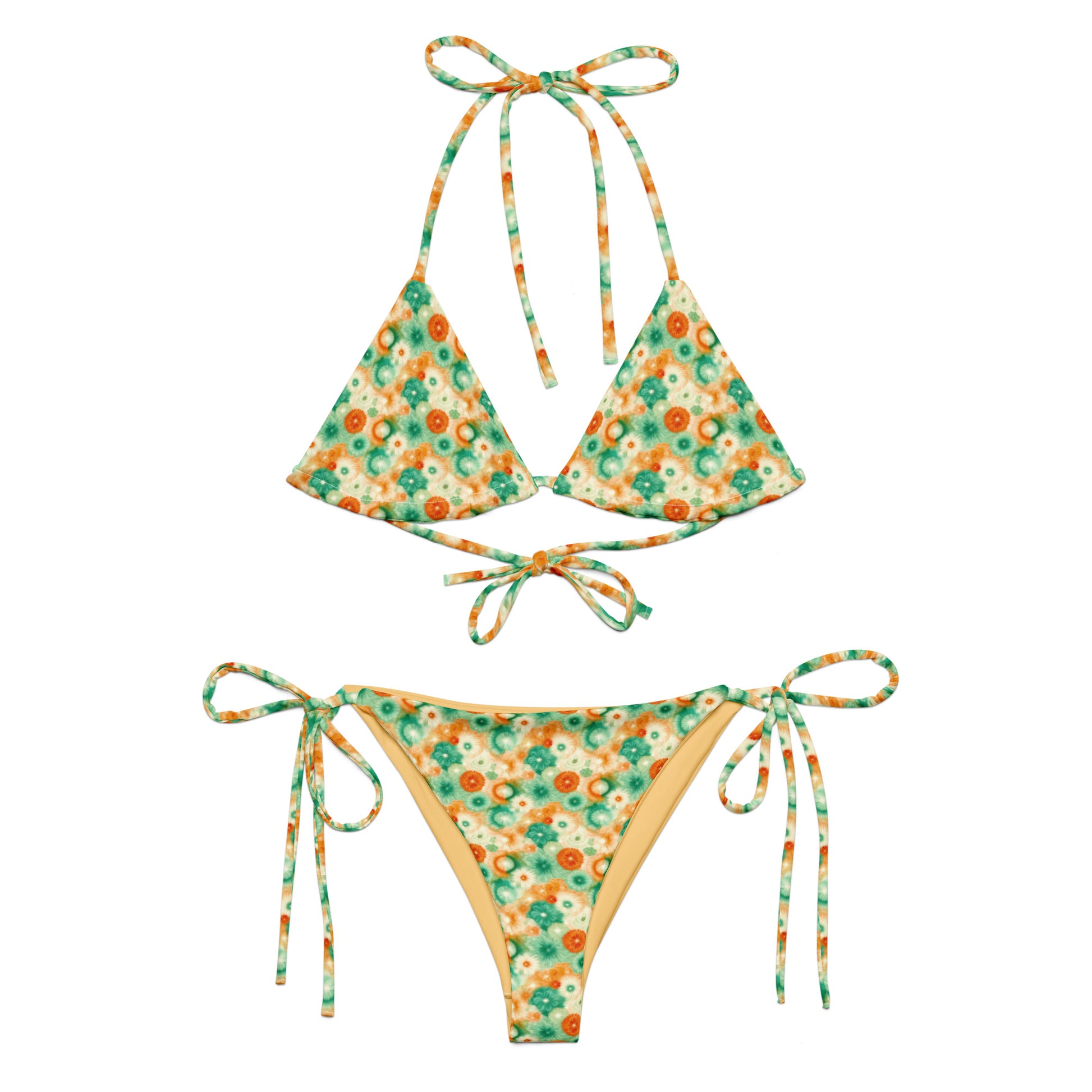 Recycled String Bikini Citrus Splash - ErdeGora