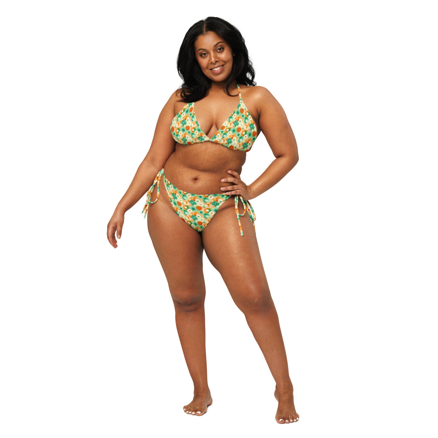 Recycled String Bikini Citrus Splash - ErdeGora