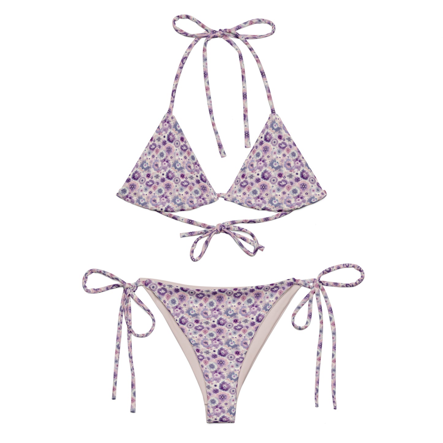 Recycled String Bikini Lilac Bloom - ErdeGora