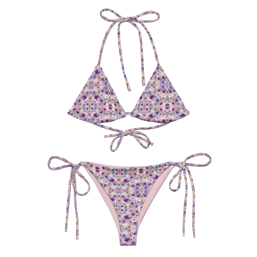 Recycled String Bikini Lavender Mosaic - ErdeGora