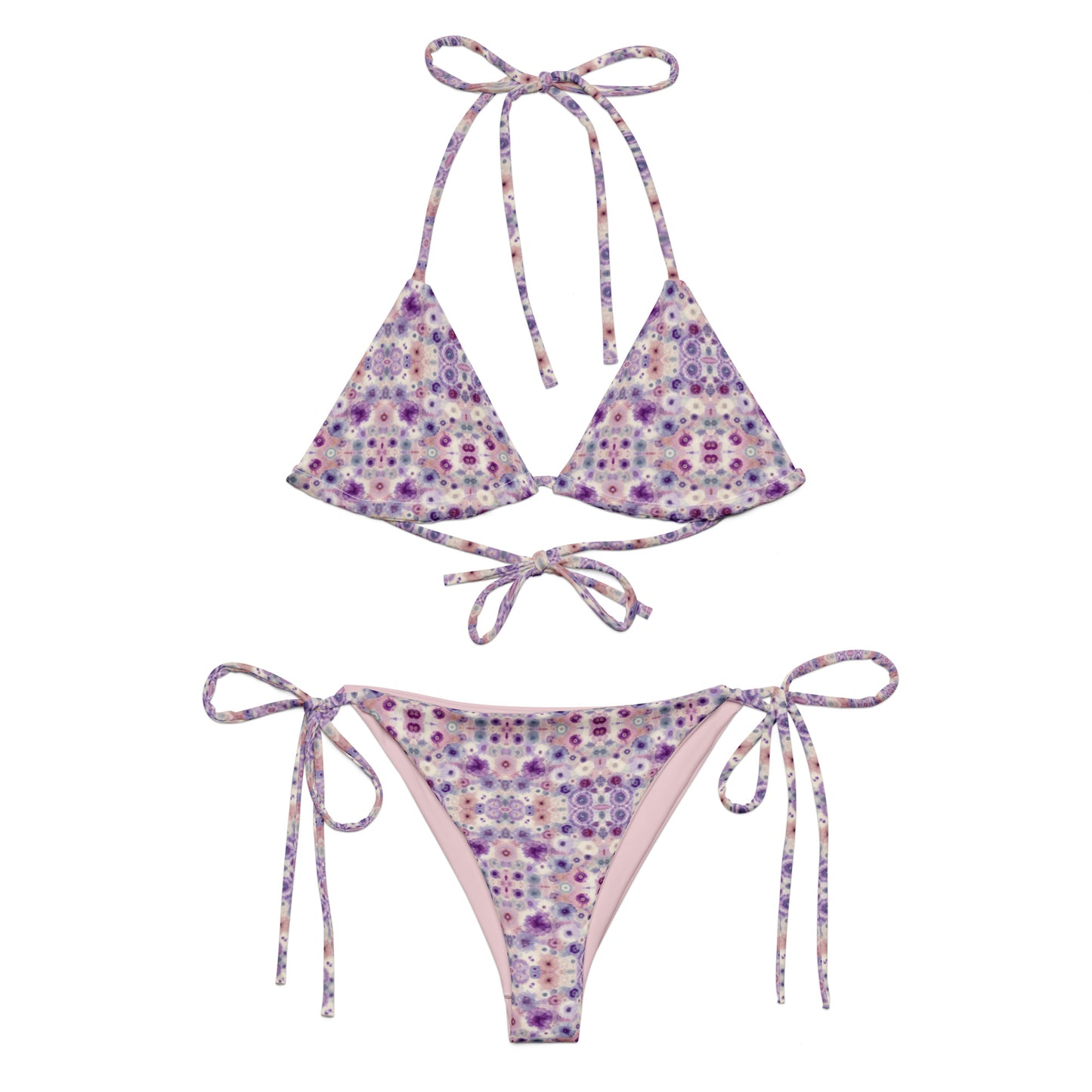 Recycled String Bikini Lavender Mosaic - ErdeGora