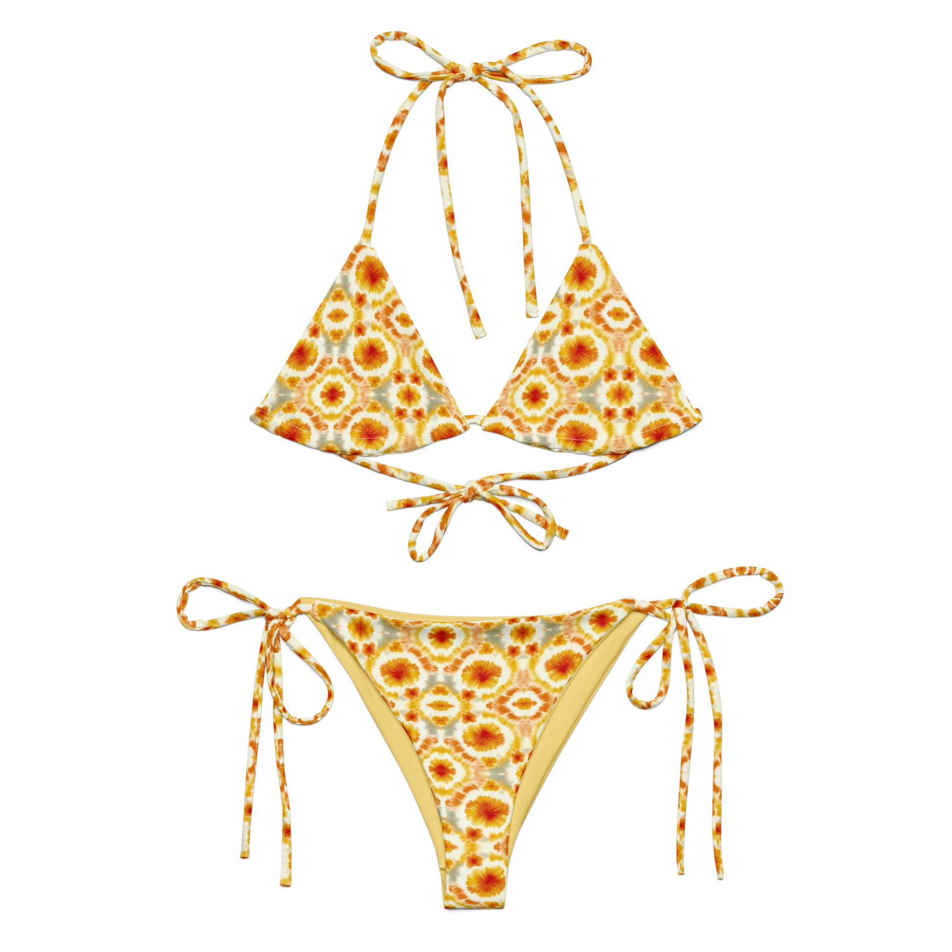 Recycled String Bikini Golden Sunburst - ErdeGora