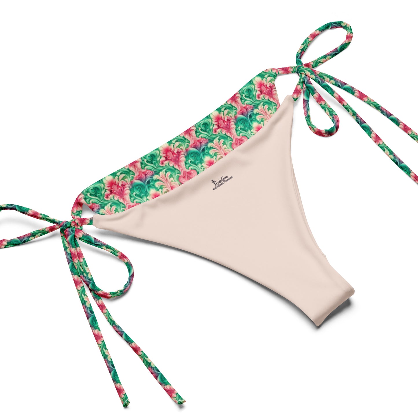 Recycled String Bikini Tropical Bloom - ErdeGora