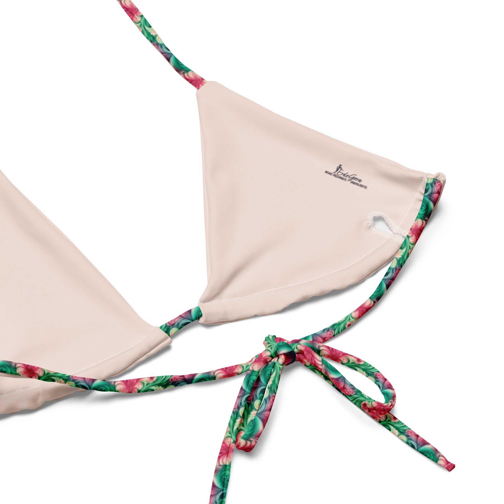 Recycled String Bikini Tropical Bloom - ErdeGora