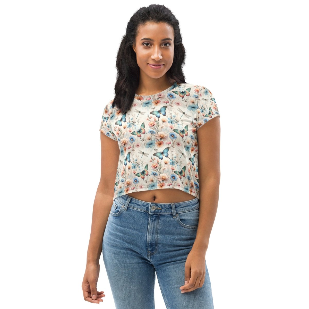 Butterfly Garden Crop Tee - ErdeGora