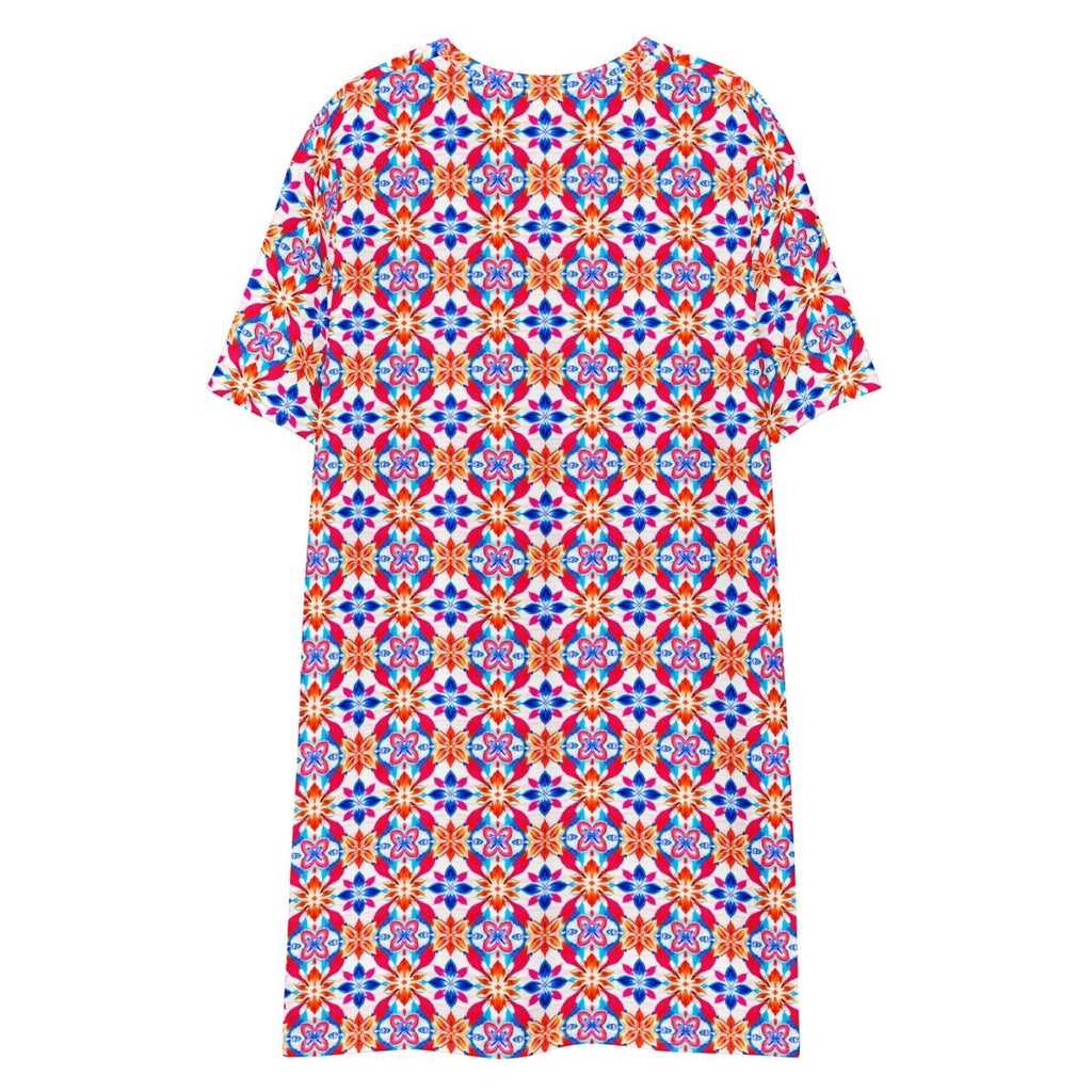 Casual T - Shirt Dress Fiesta Mosaic - ErdeGora