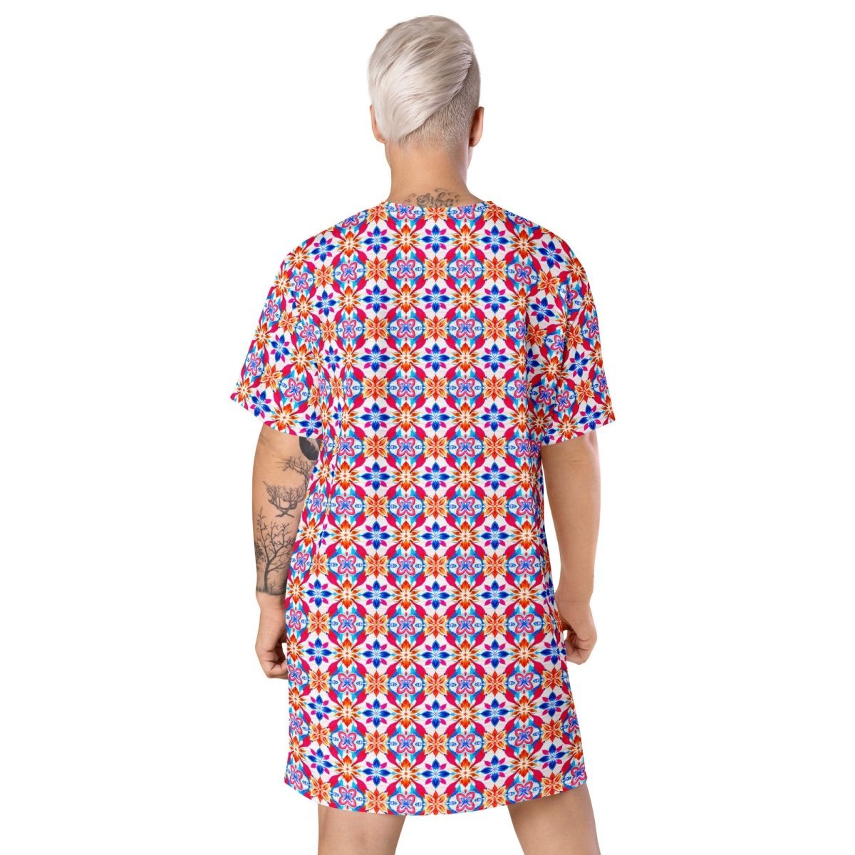 Casual T - Shirt Dress Fiesta Mosaic - ErdeGora