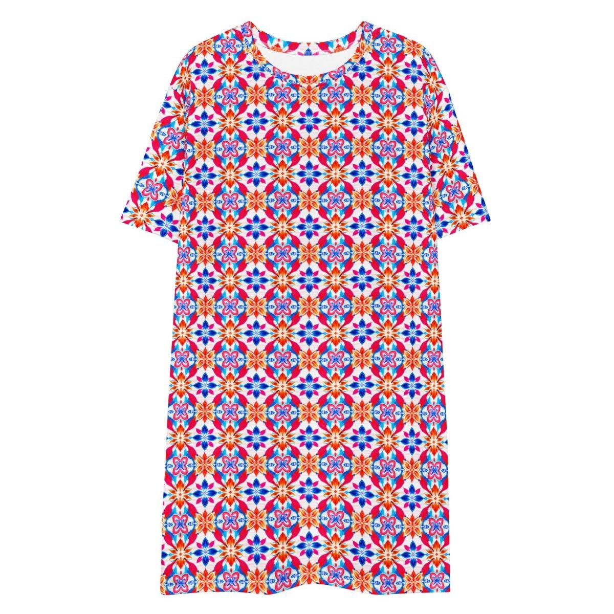 Casual T - Shirt Dress Fiesta Mosaic - ErdeGora