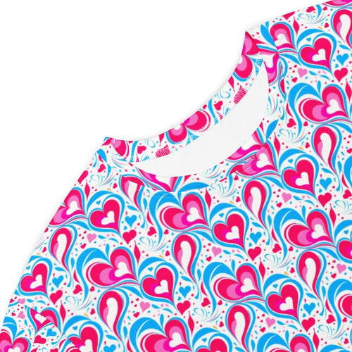 Casual T - Shirt Dress Heart Delight - ErdeGora