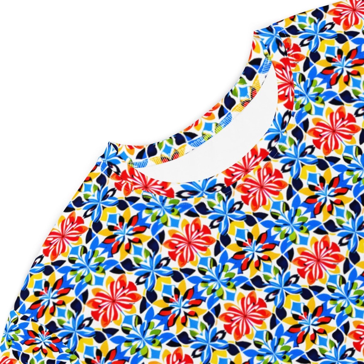 Casual T - Shirt Dress Mosaic Blooms - ErdeGora