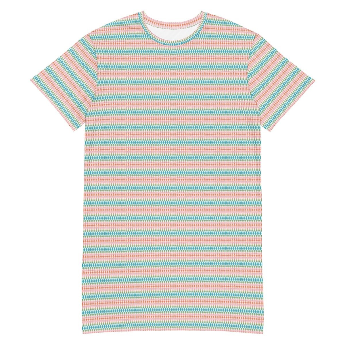 Casual T - Shirt Dress Pastel Waves - ErdeGora