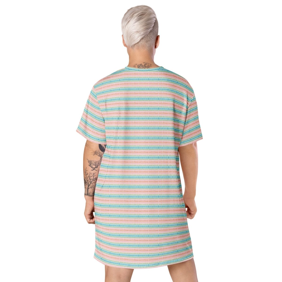 Casual T - Shirt Dress Pastel Waves - ErdeGora