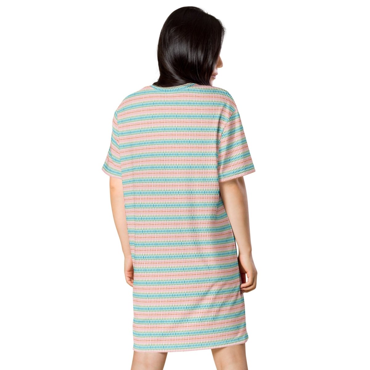 Casual T - Shirt Dress Pastel Waves - ErdeGora