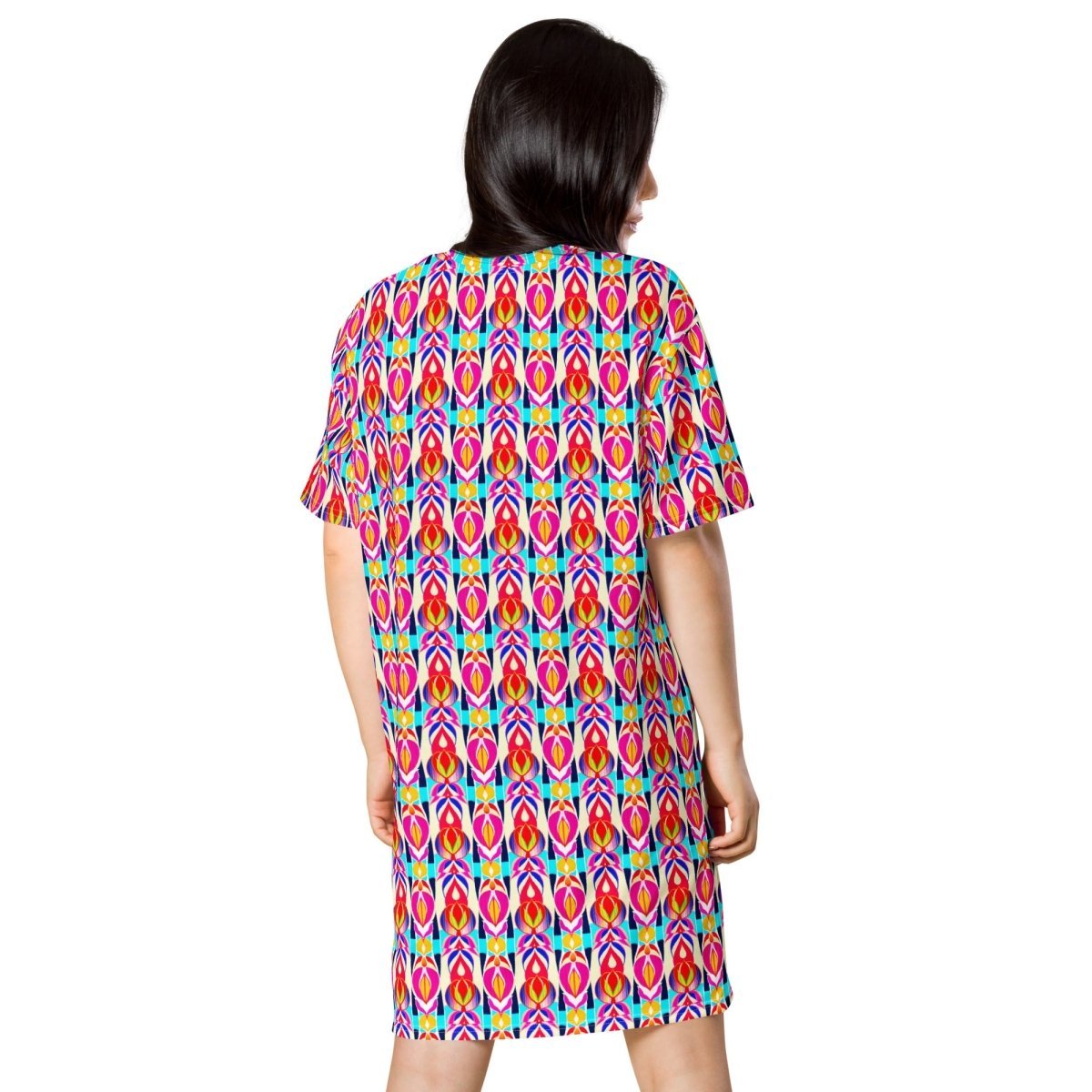 Casual T - Shirt Dress Radiant Ikat - ErdeGora