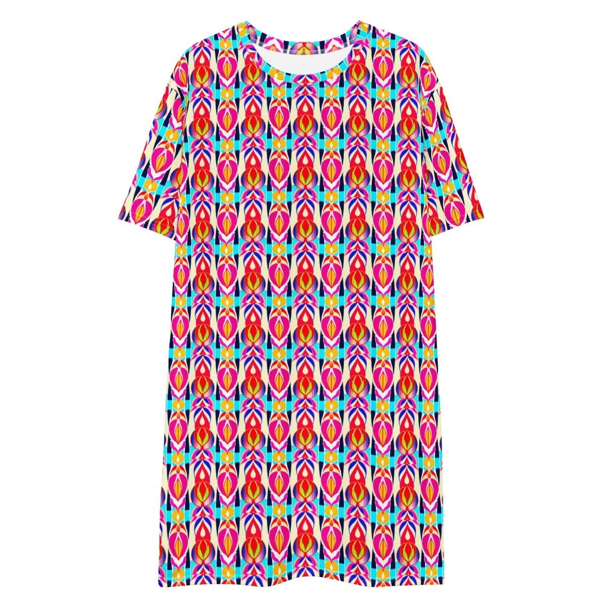 Casual T - Shirt Dress Radiant Ikat - ErdeGora