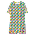 Casual T - Shirt Dress Rainbow Burst of Hearts - ErdeGora
