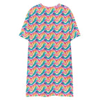 Casual T - Shirt Dress Rainbow Chevron - ErdeGora