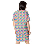 Casual T - Shirt Dress Rainbow Chevron - ErdeGora
