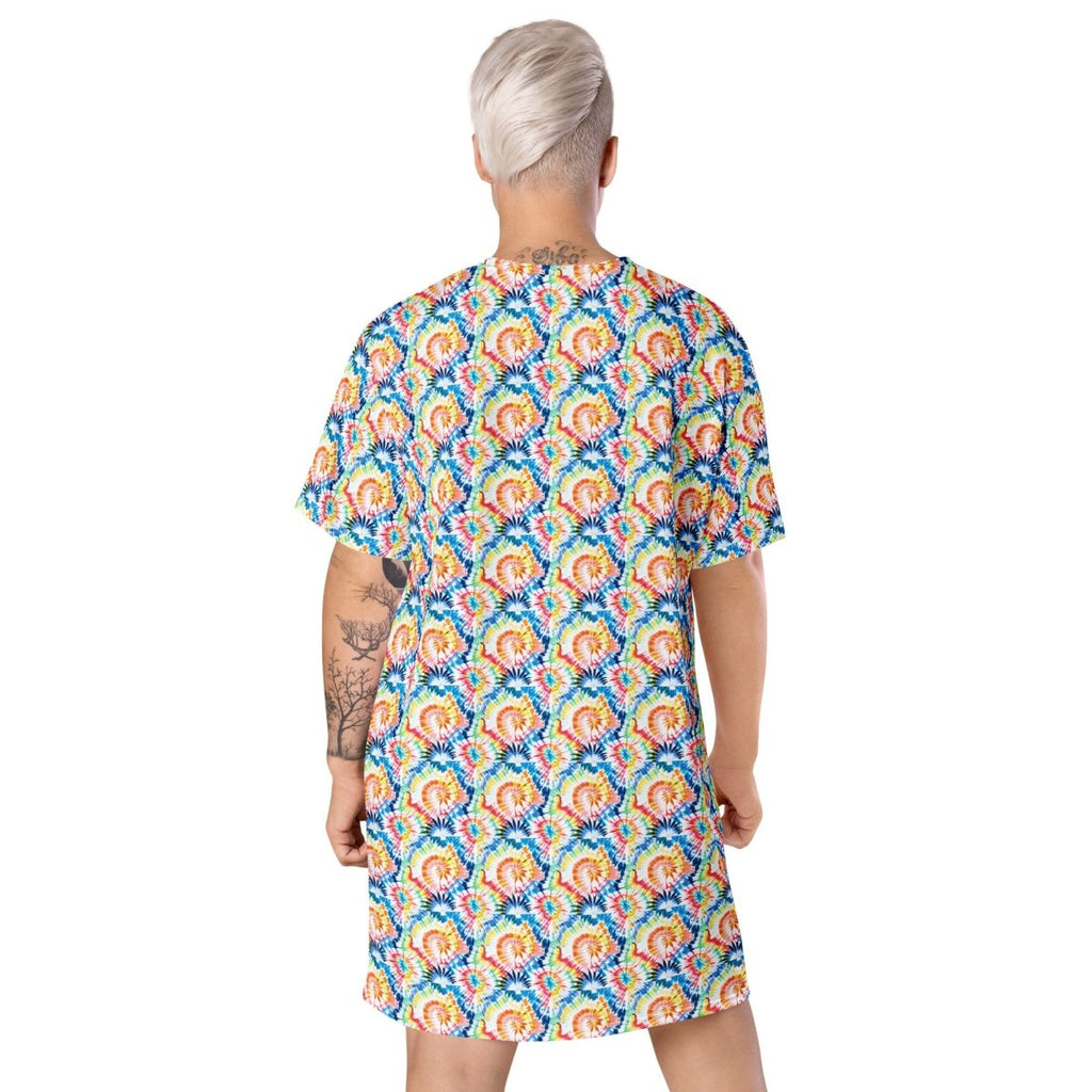 Casual T - Shirt Dress Tropical Wave - ErdeGora