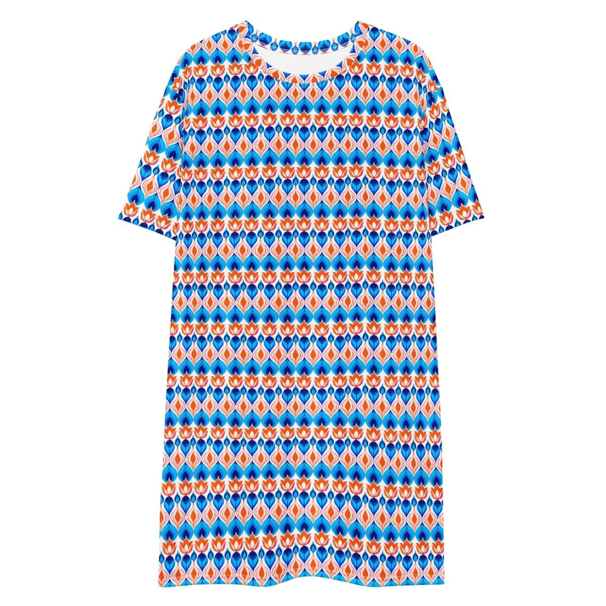 Casual T - Shirt Dress Tulips Symphony - ErdeGora