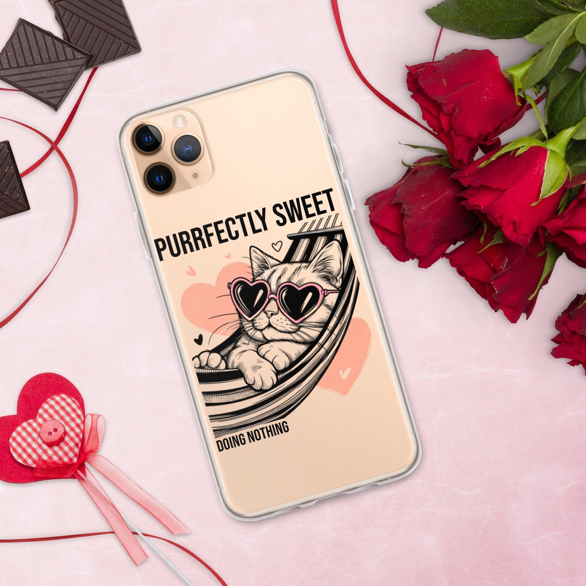 Clear Case for iPhone® Purrfectly Sweet Doing Nothing - ErdeGora