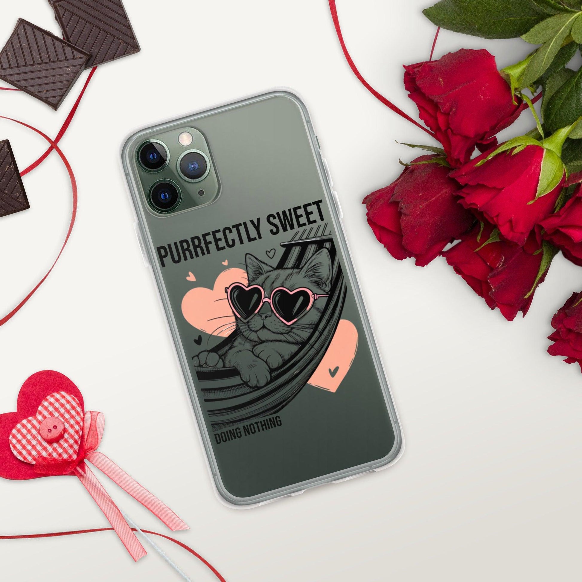 Clear Case for iPhone® Purrfectly Sweet Doing Nothing - ErdeGora