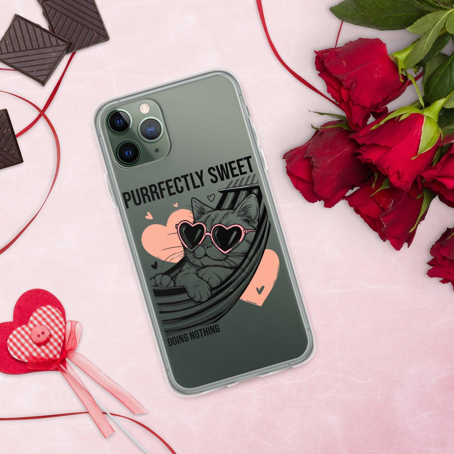 Clear Case for iPhone® Purrfectly Sweet Doing Nothing - ErdeGora