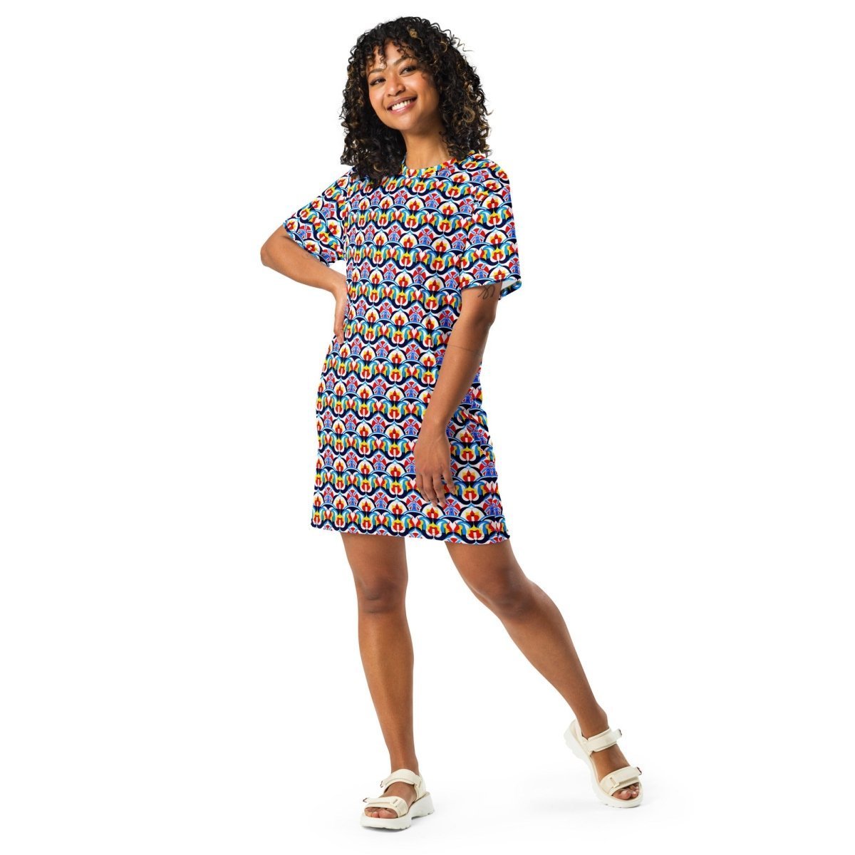 Delft Tulip Dreams T - Shirt Dress - ErdeGora