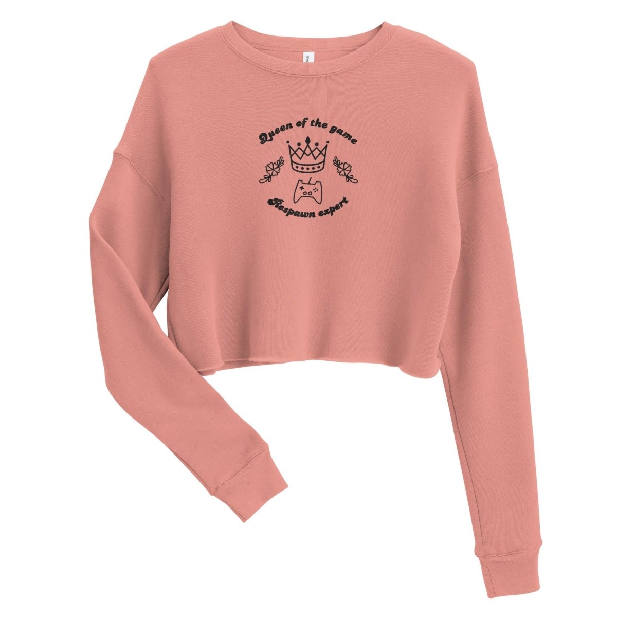 Embroidered Crop Sweatshirt Queen Of The Game - ErdeGora