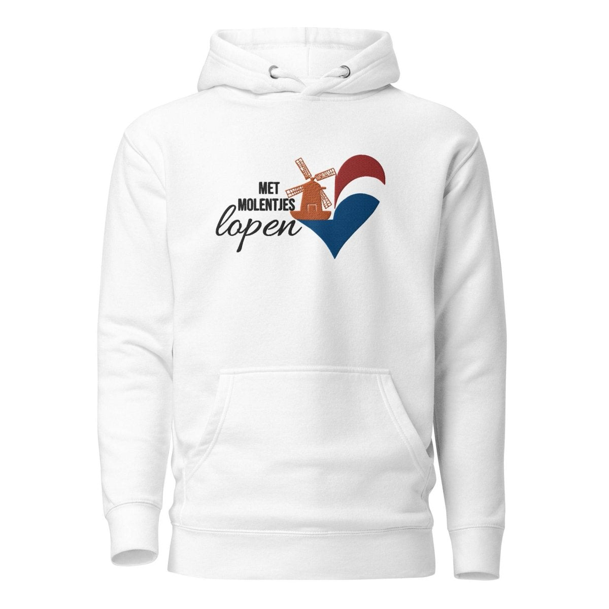 Embroidered Unisex Premium Hoodie Met Molentjes Lopen - ErdeGora