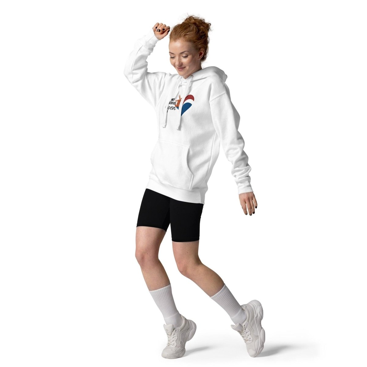 Embroidered Unisex Premium Hoodie Met Molentjes Lopen - ErdeGora