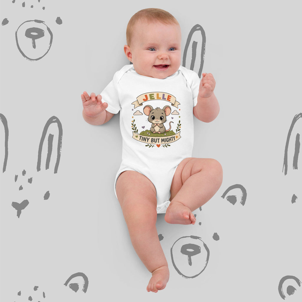 Personalized Mouse Baby Bodysuit Tiny But Mighty