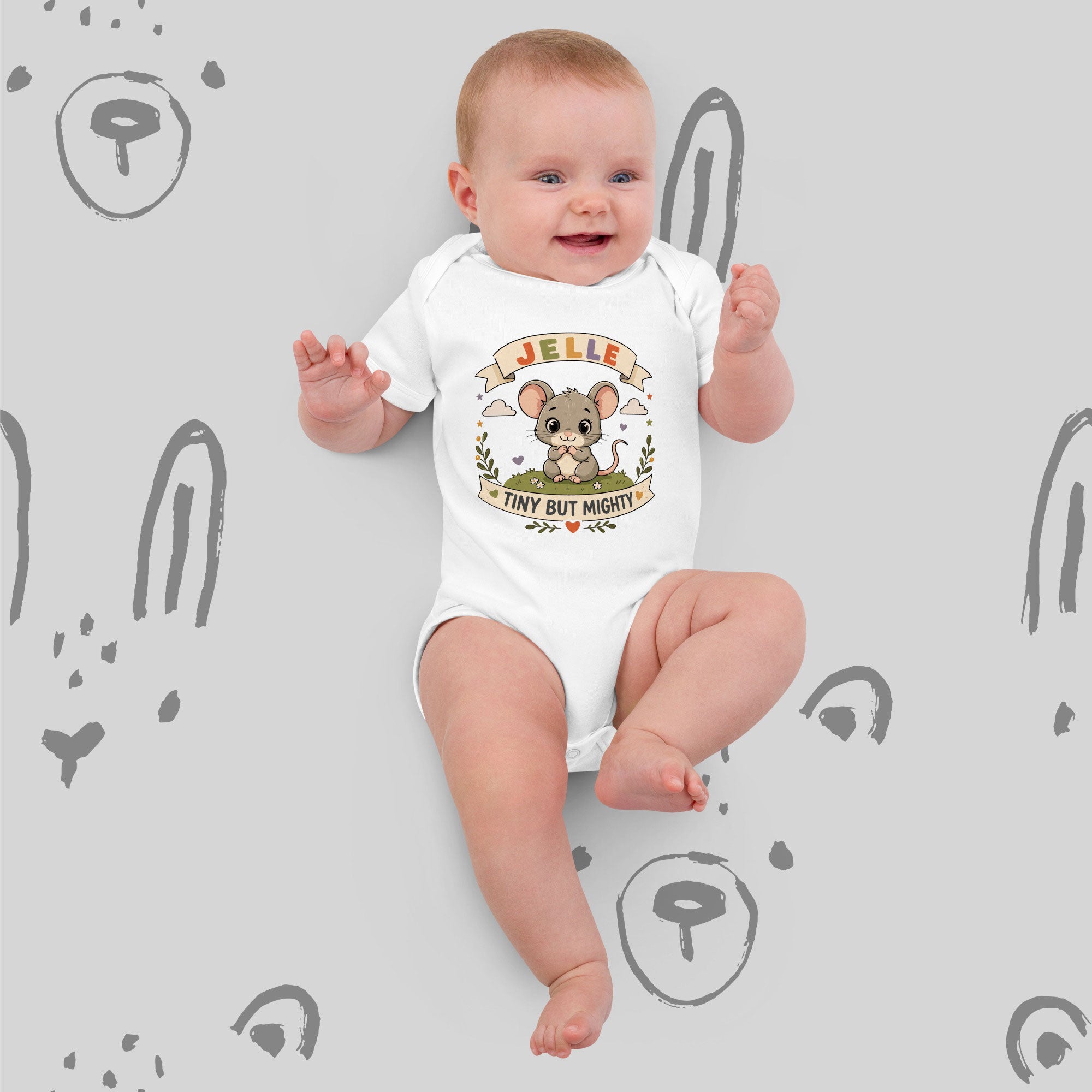 Personalized Mouse Baby Bodysuit Tiny But Mighty