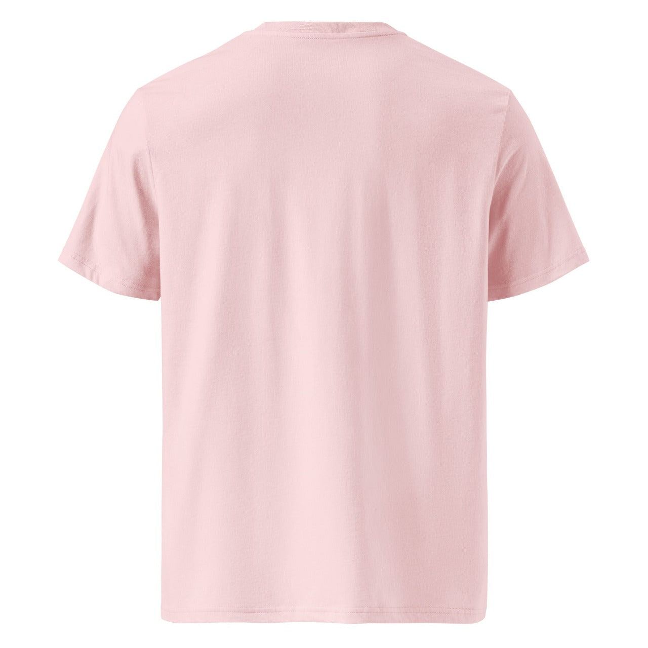 ErdeGora Pink Organic Cotton T-Shirt with Solar Eclipse 2024 Design - Flat Back View