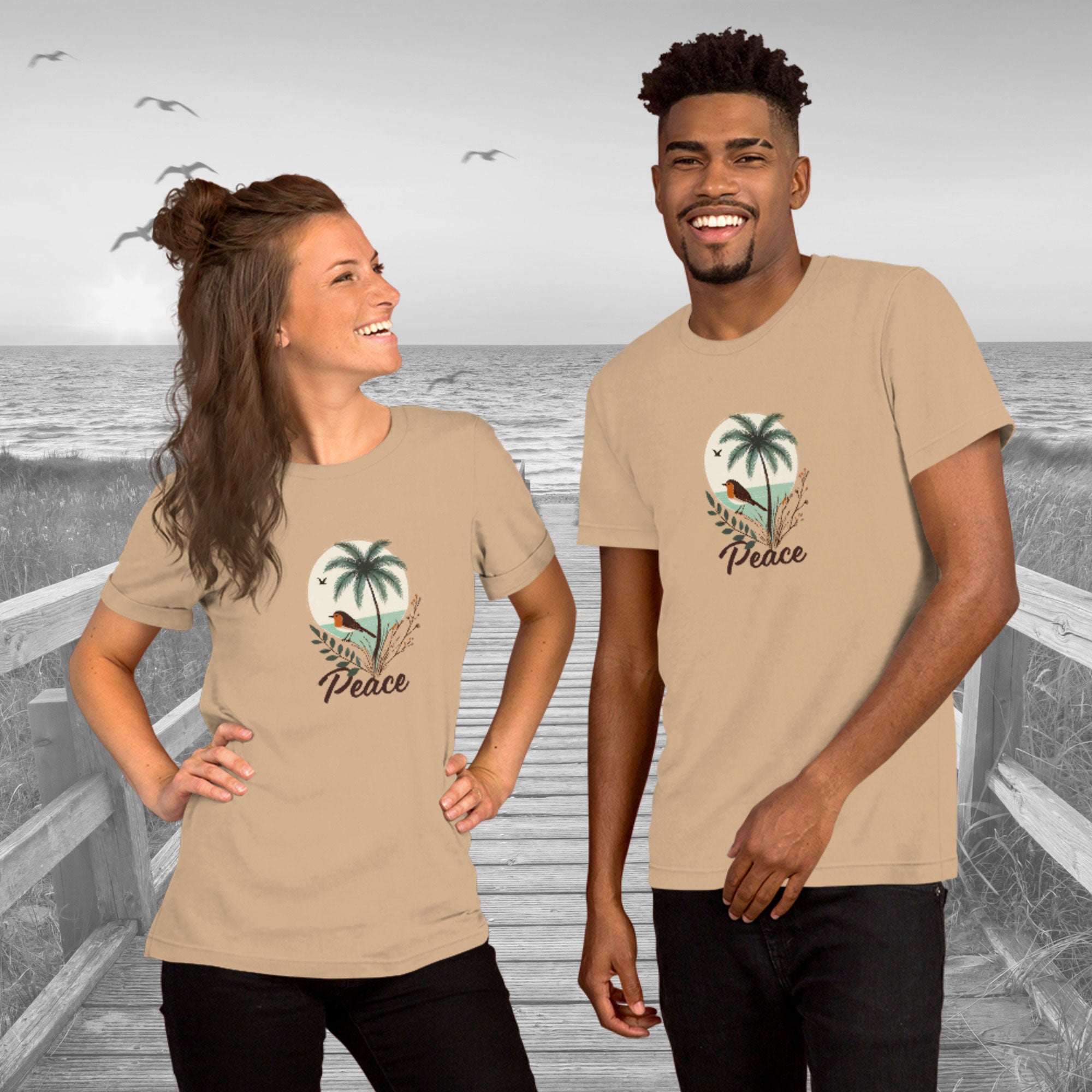 Unisex T-shirt – Peaceful Robin