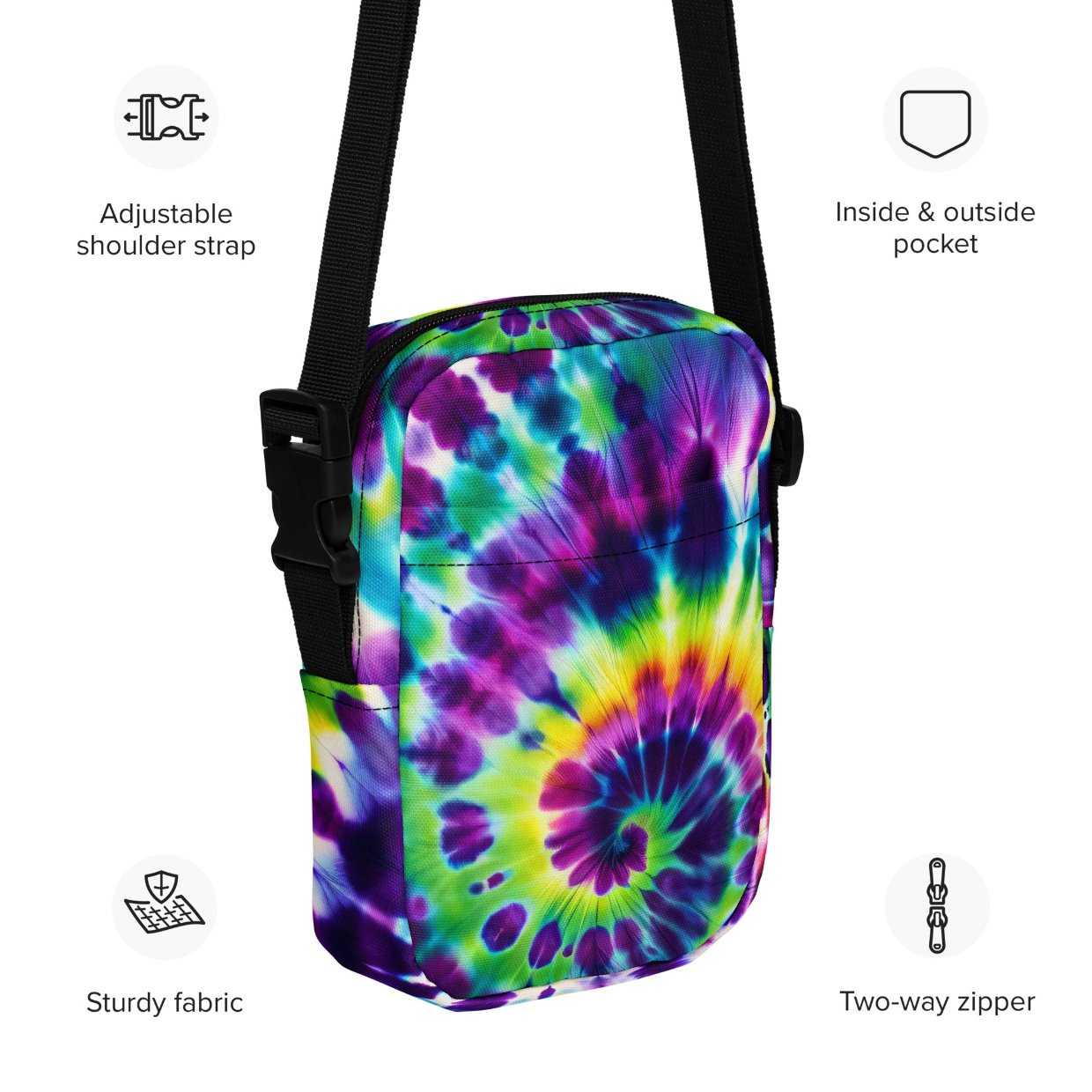 Utility Crossbody Bag Tie-Dye Fusion - ErdeGora