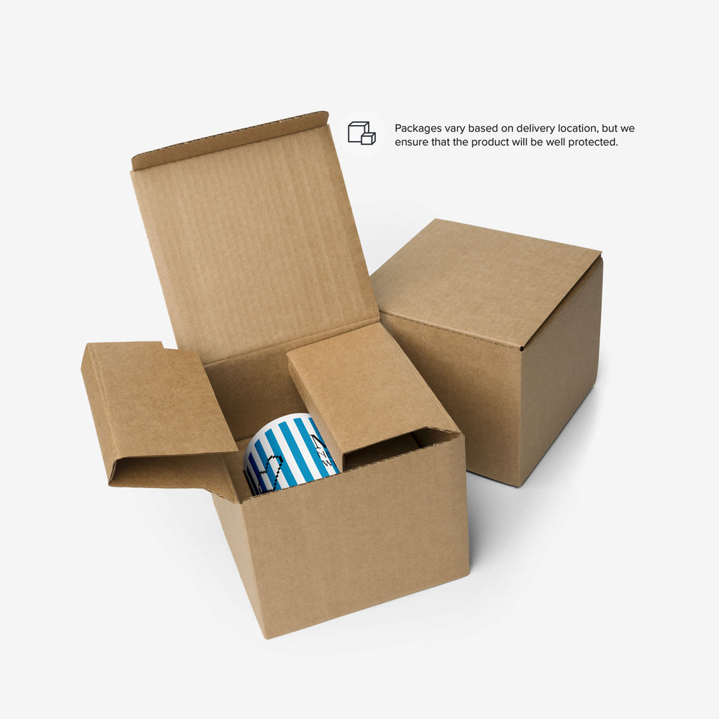 Open cardboard box with a product inside on a white background