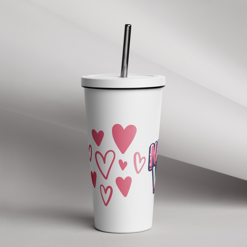 Insulated Tumbler With a Straw Naughty Vibes Cactus - ErdeGora