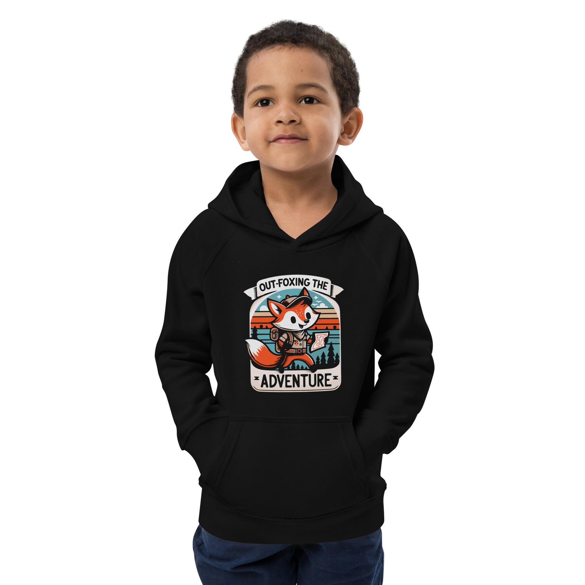 Kids Eco Hoodie Adventure Fox - ErdeGora