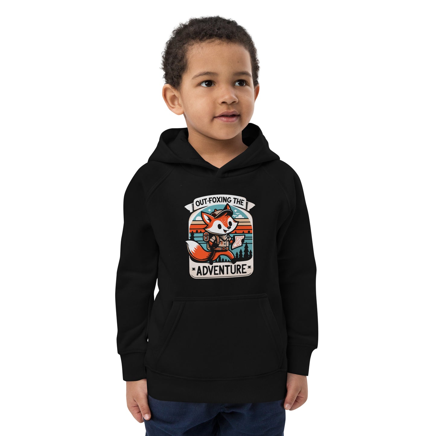 Kids Eco Hoodie Adventure Fox - ErdeGora