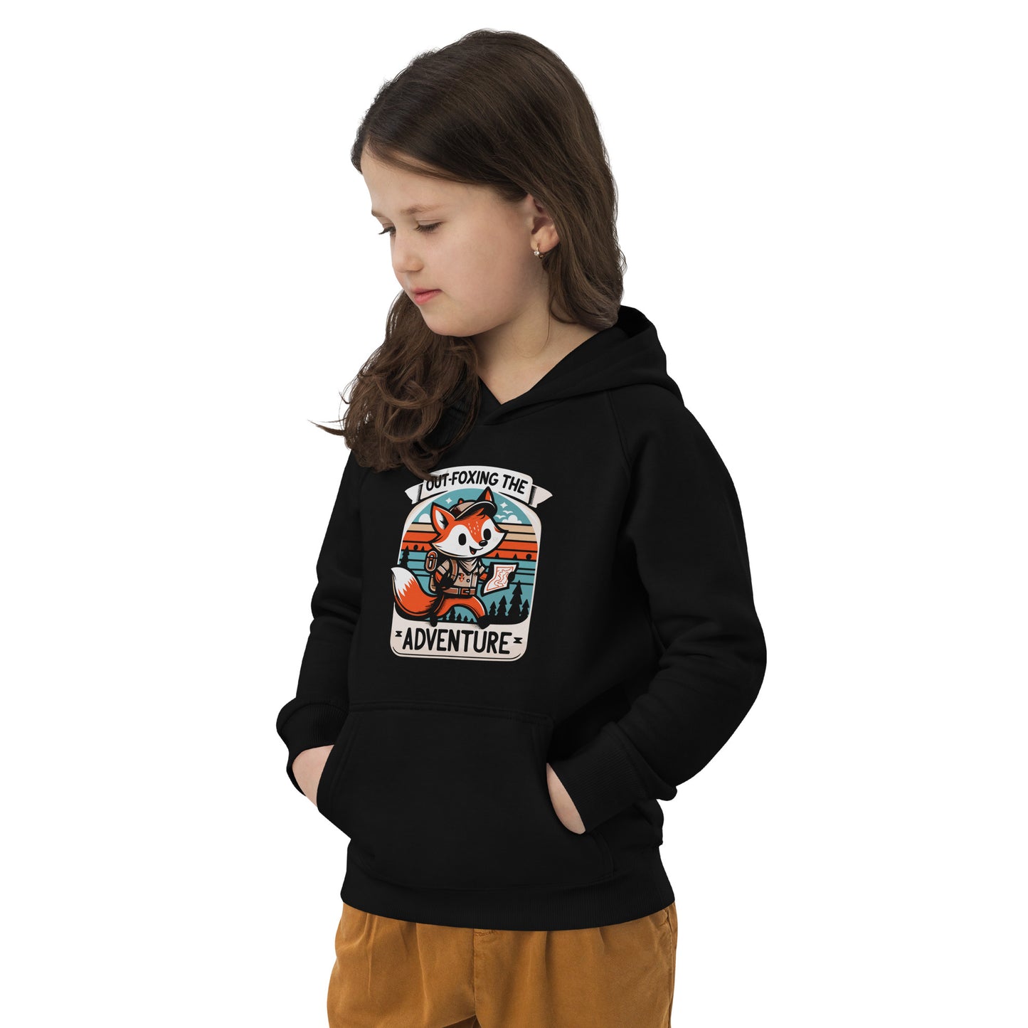 Kids Eco Hoodie Adventure Fox - ErdeGora